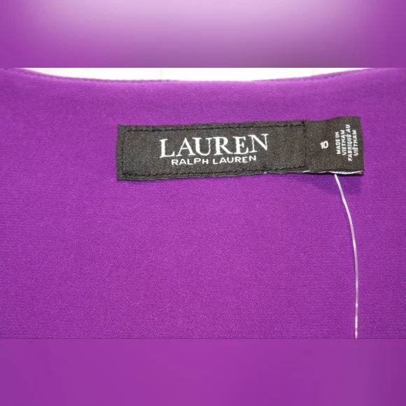 Lauren Ralph Lauren Women's Surplice Jersey Dress, Purple, 10 - Picture 5 of 9